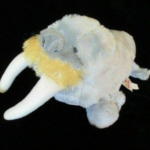 GANZ Webkinz Plush Walrus Stuffed Animal‎ Toy Doll Gray w/ Tusks 9" Long No Code